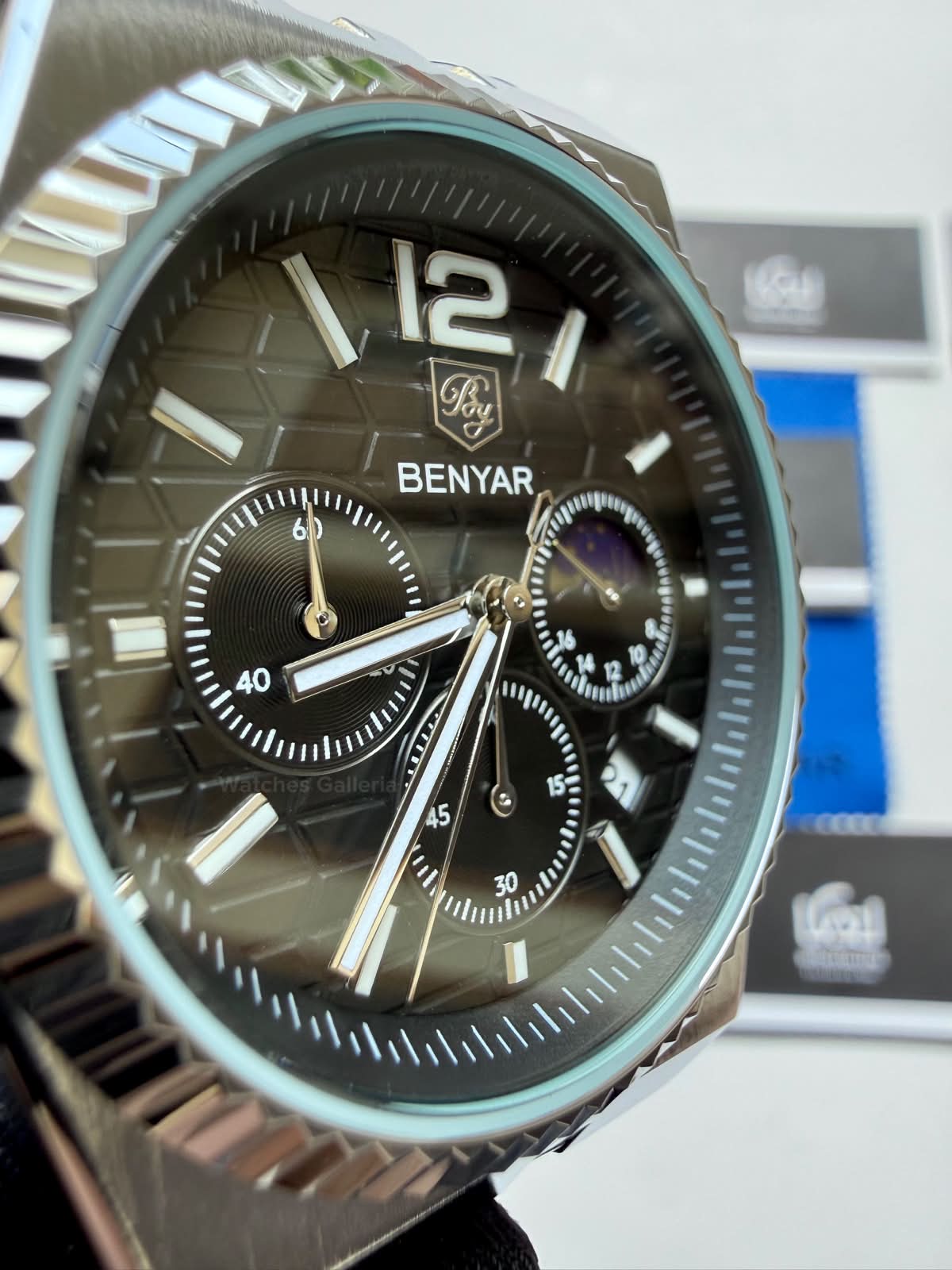 Benyar BY5225 Land Dweller Chronograph Black Dial Luxury Men’s Watch in Pakistan – Japanese Quartz Stainless Steel Watch