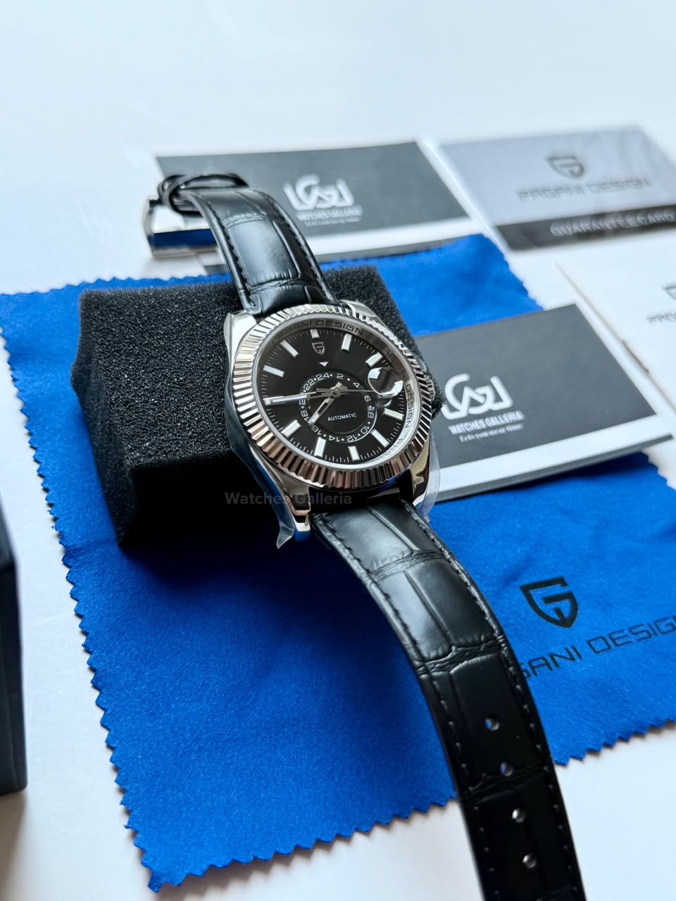 Pagani Design PD1888 Sky Dweller Black Leather Automatic GMT Watch for Men Sapphire Crystal Original Pagani Design Watch Pakistan