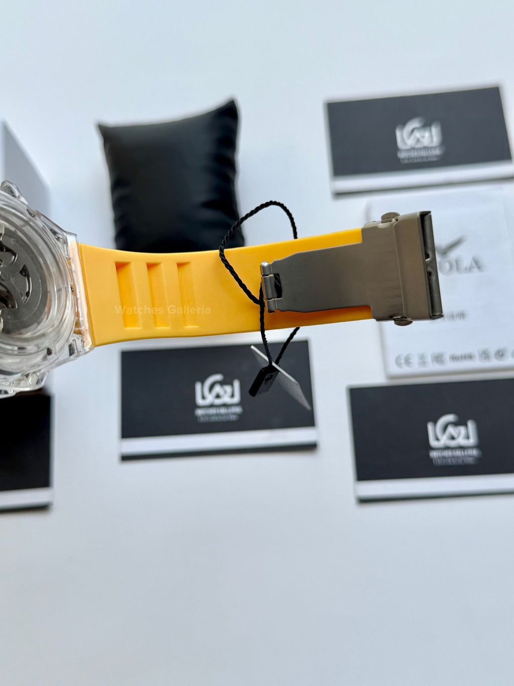 Onola ON3836 Oak Skeleton Yellow Automatic Watch – 49mm Transparent Dial, Bold Sport Design, Pakistan Edition