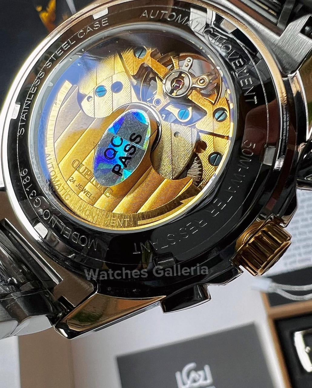 Oupinke Tourbillon Mechanical Watch Automatic (Gold Black) 3186