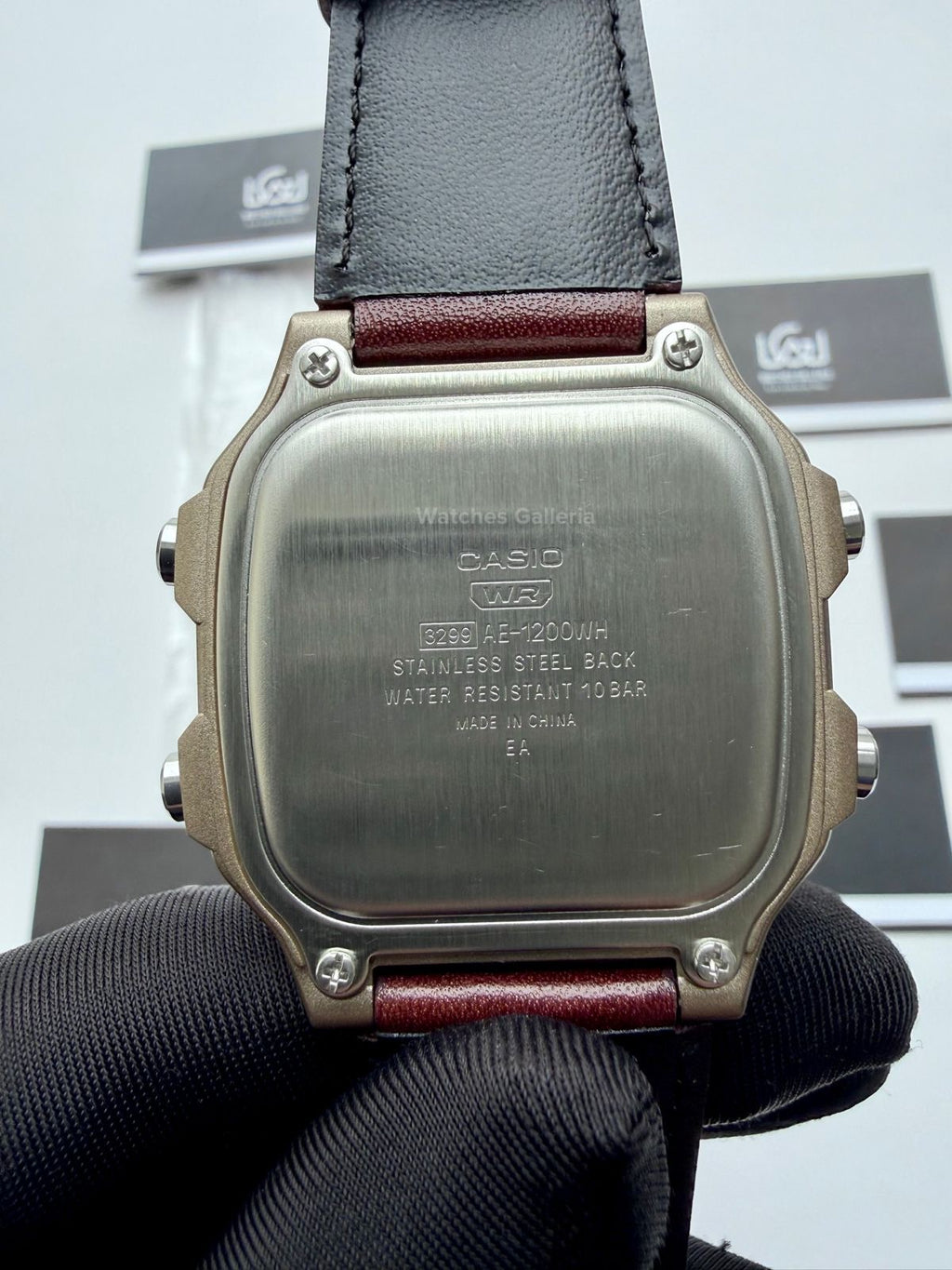Casio AE-1200WHL-5AVDF World Time Digital Watch Brown Leather Strap 100M Water Resistant – 10 Year Battery