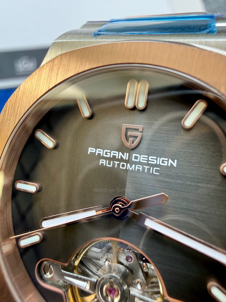 Pagani Design PDys025 Nautilus Flywheel Rose Gold Black 42mm Automatic Watch – Sapphire Crystal | E3251 Movement | 5ATM