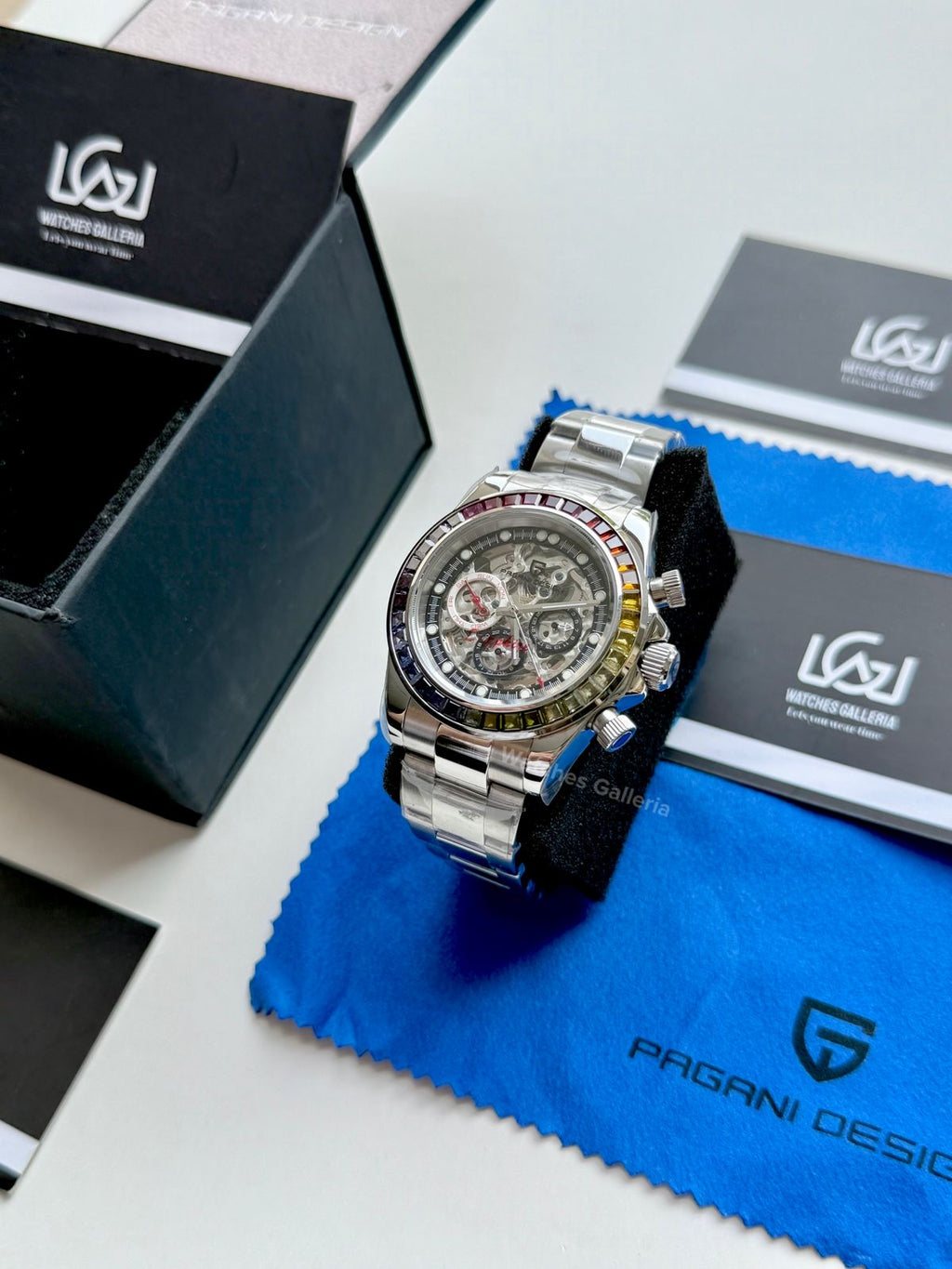 Pagani Design Rainbow Skeleton Automatic PD1653 (Silver) Pagani Design in Pakistan