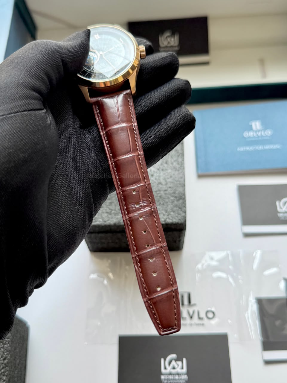 OBLVLO GC (Brown Rose Gold Black) Grand Complications Celestial Automatic Watch Brown & Black Dial with Rose Gold Details, Moving Constellation & Earth Display – OBLVLOGC | Oblvlo