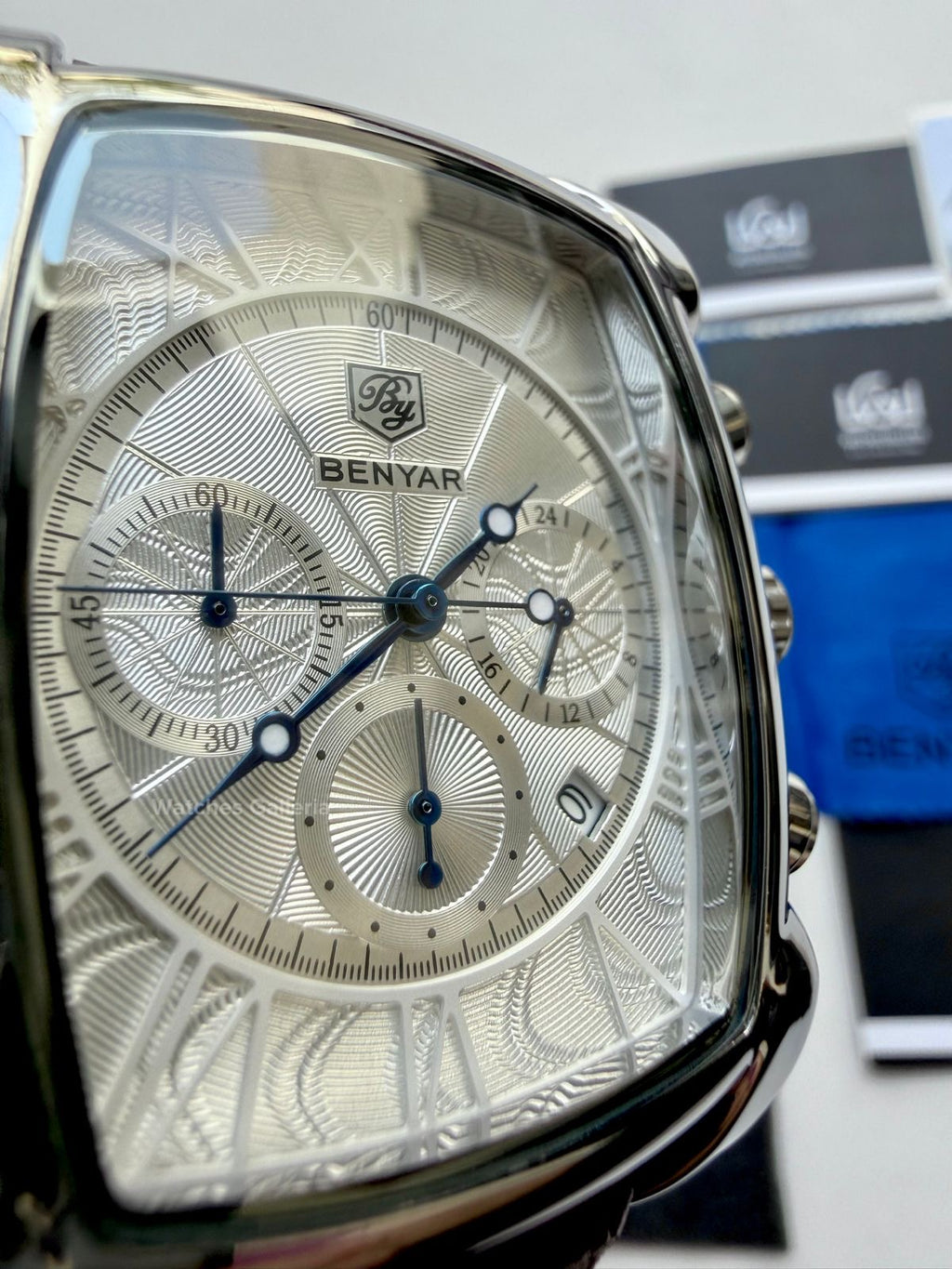 Benyar BY5113 Square Chronograph (Brown/Silver) Benyar Watch Pakistan