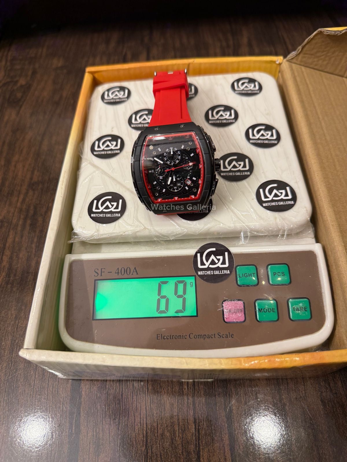 LIGE LG89148 Red Tonneau Chronograph Watch in Pakistan – Luxury Men’s Quartz Watch with Silicon Strap