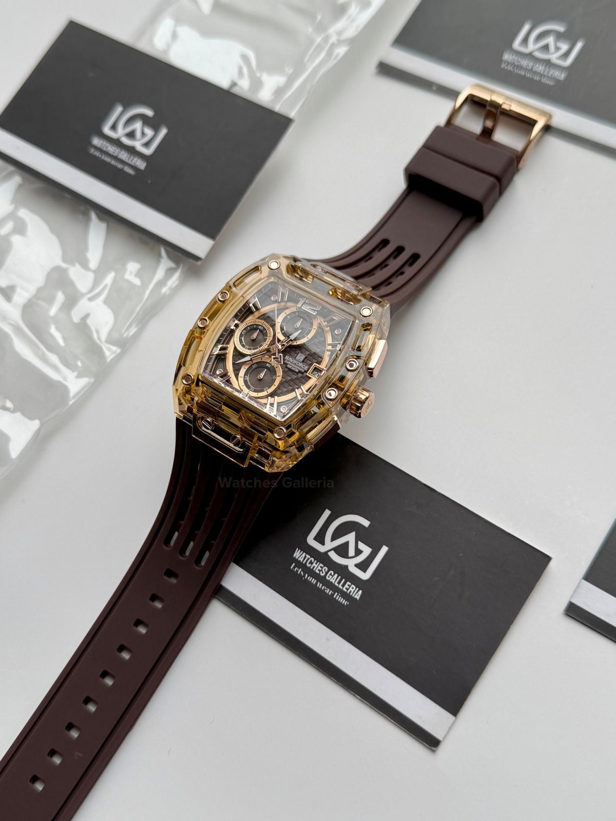 Naviforce NF7105 Tonneau Watch (Brown) Naviforce Watch in Pakistan