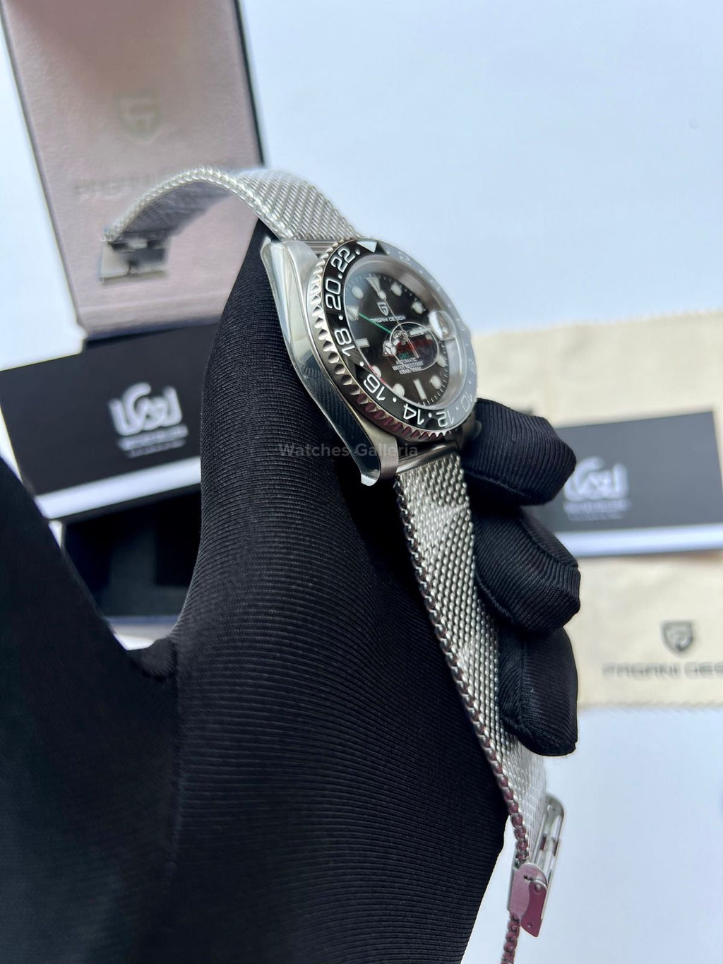 Pagani Design GMT Master I Automatic Watch (Exclusive Mesh Bracelet) PD1662 Watches Galleria