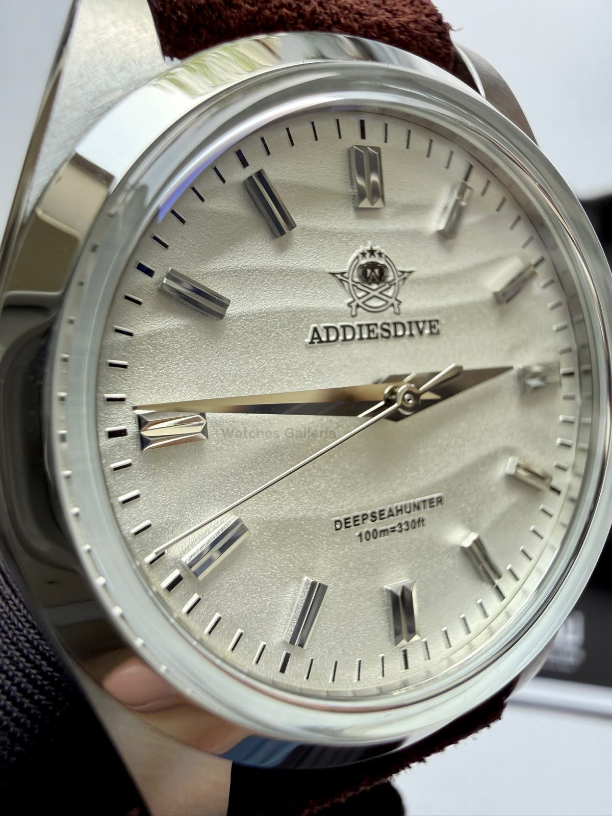 Addiesdive AD2030 Desert White Unisex Watch – 36mm Classic Desert Dial, Japan VH31 Quartz Movement, Blue Anti-Glare Mineral Glass & Genuine Suede Leather Strap