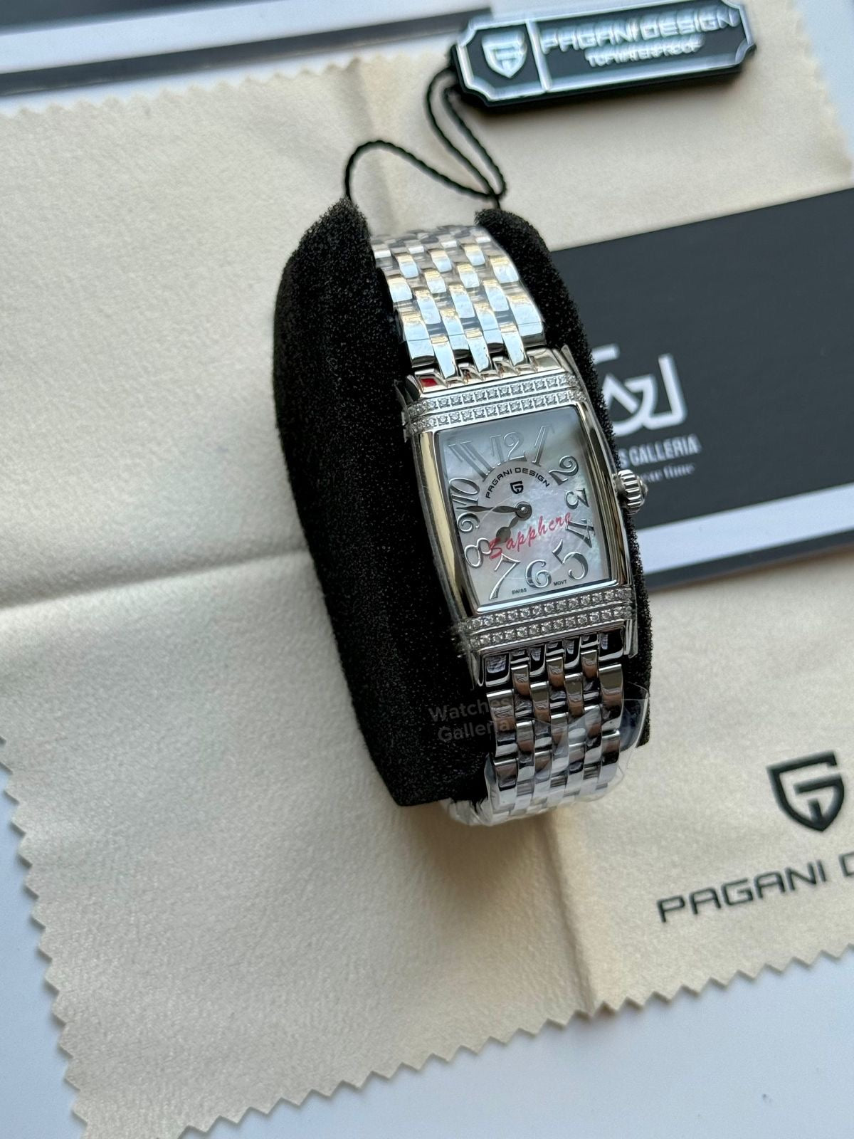 Pagani Design PD1737 Square Ladies Watch Silver White 22mm – Swiss Ronda 762 Quartz | Sapphire Glass | Elegant Stone Dial