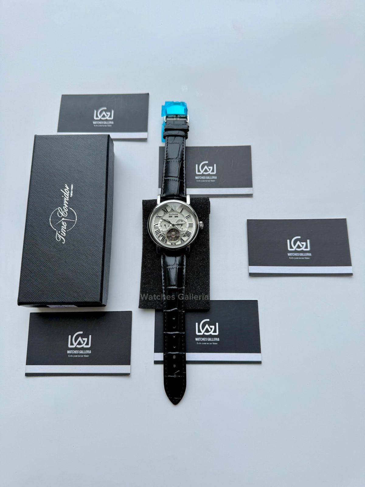 Glenaw GL8920 Calendar Flywheel Automatic Watch – Black Dial | Luxury Automatic Wristwatch for Men