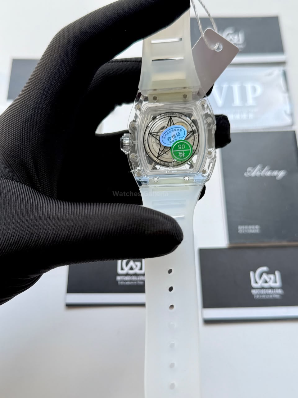 Ailang 8109 Skeleton Watch for Men White Blue Automatic Mechanical Watch Original Ailang Watch Pakistan