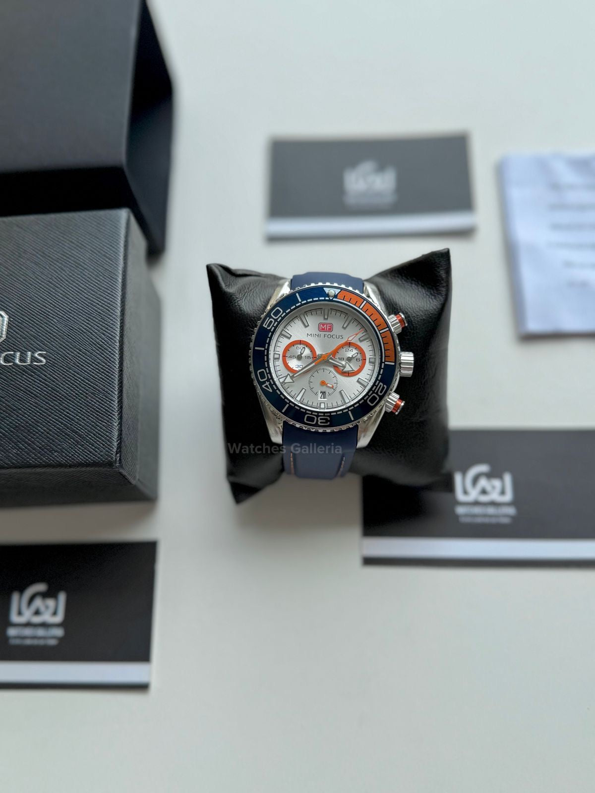 Mini Focus Speedmaster Planet Ocean Quartz (Blue/Orange) MF0426G01 Watches Galleria
