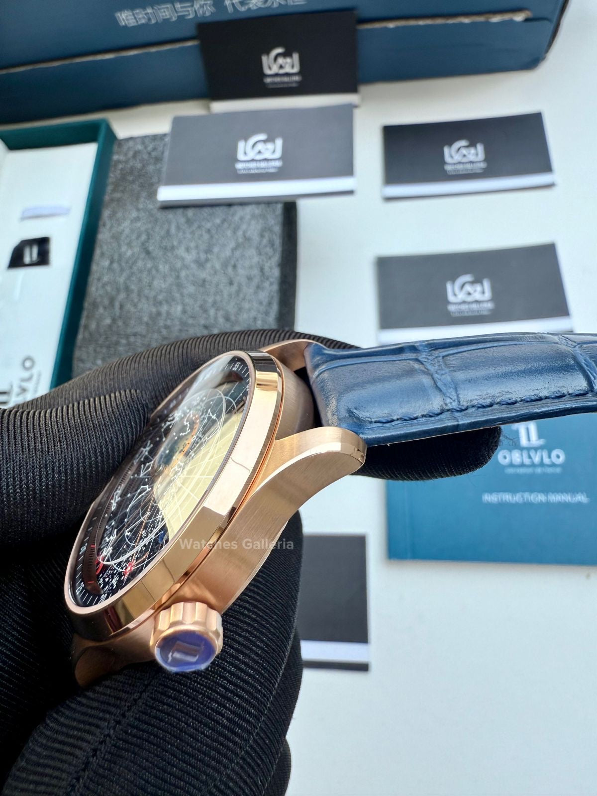 Oblvlo Grand Complications Calestial Autmatic (Blue Gold) oblvloGC Watches Galleria