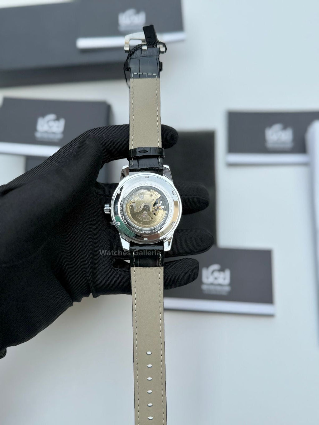 Onola Skeleton Watch Automatic (Silver/Black) ON3861 Watches Galleria