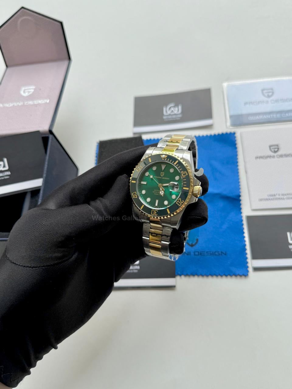 Pagani Design Watch PD1639 Submariner Automatic (Gold Green) Pagani Design in Pakistan
