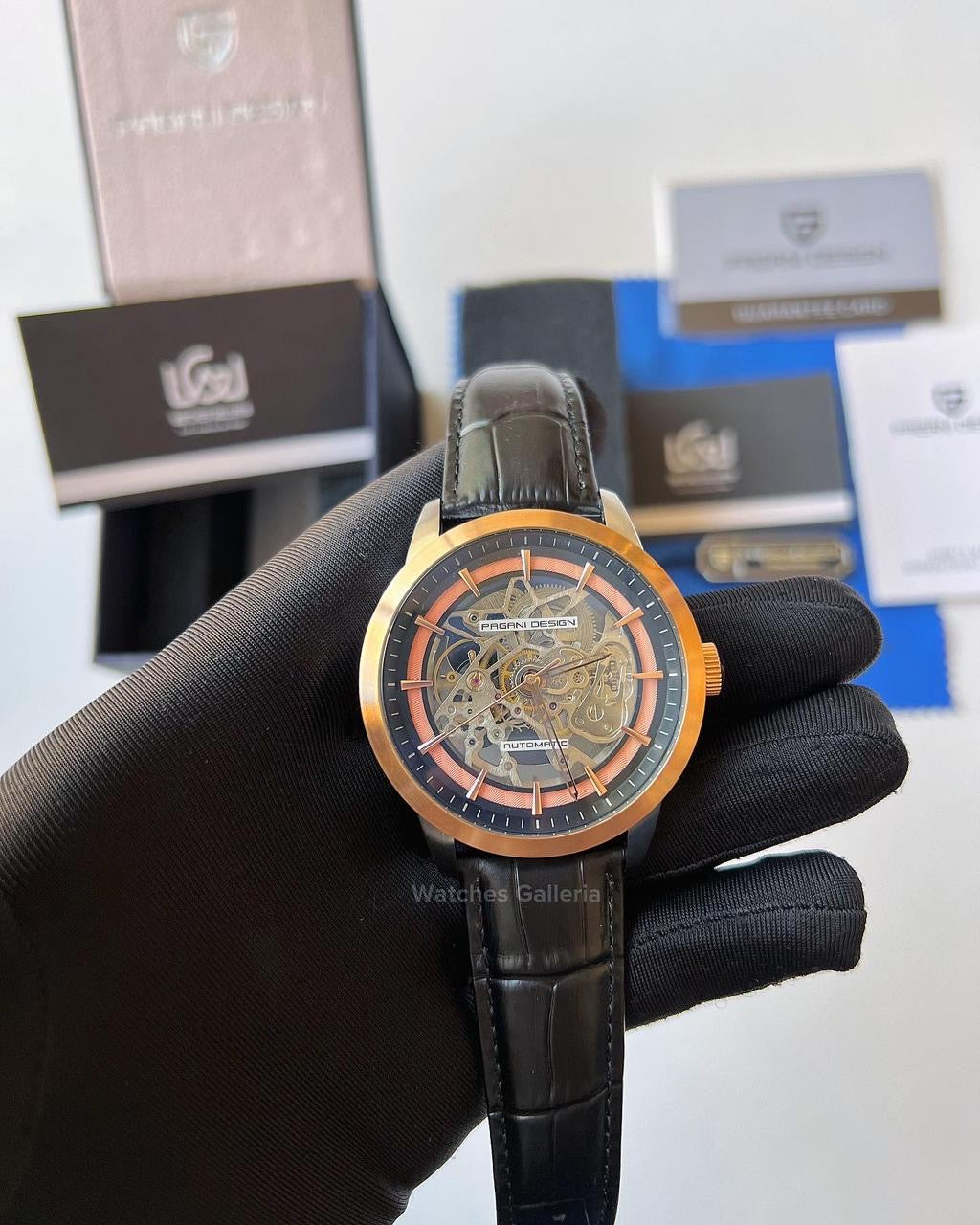 Pagani Design Skeleton Automatic (Black/Gold) PD1638