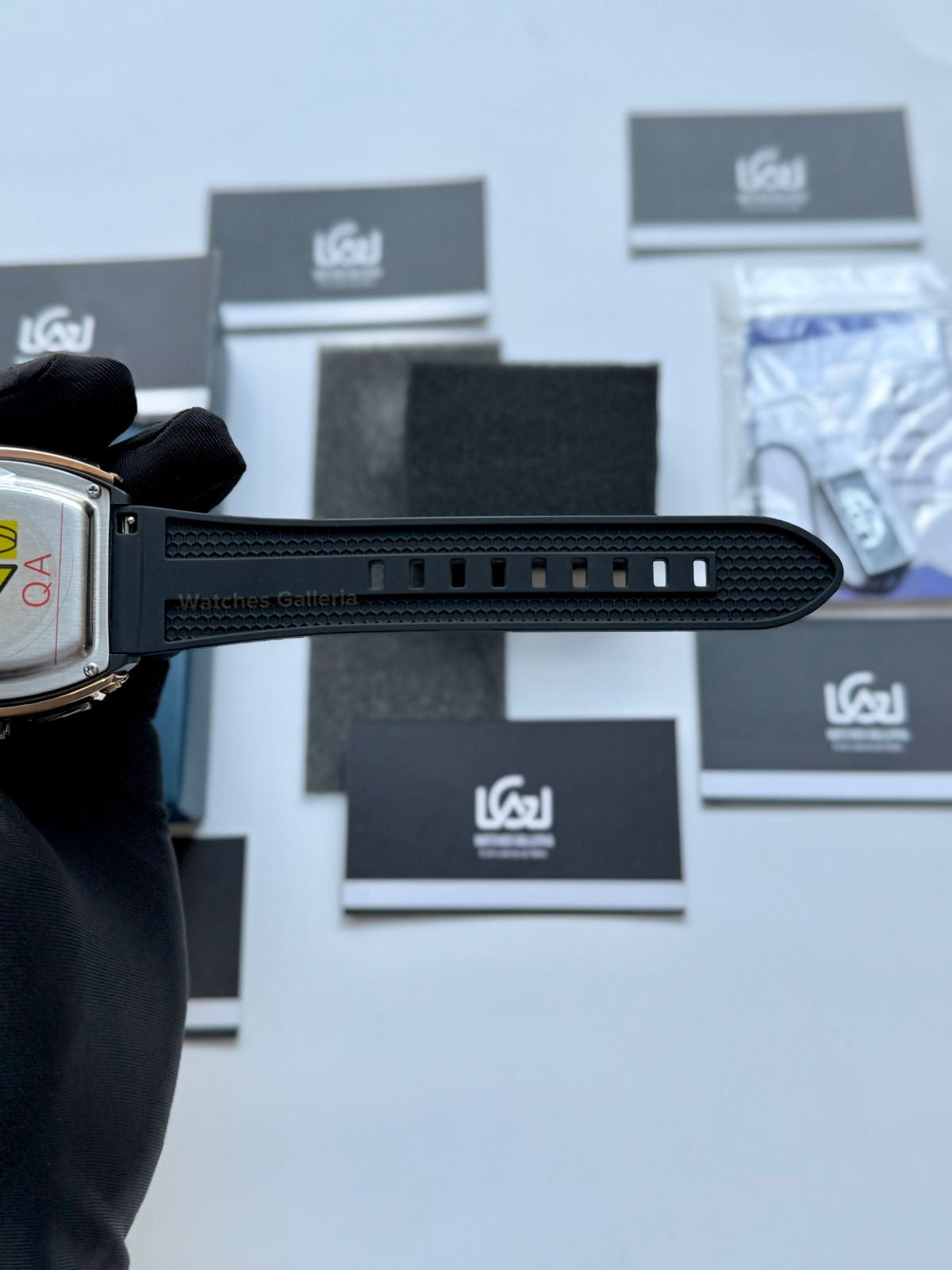 LIGE LG89148 Tonneau Chronograph Watch in Pakistan – Black Rose Gold Luxury Men’s Quartz Watch with Silicon Strap