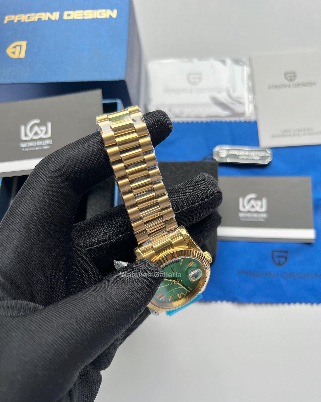Pagani Design Date Day 36mm Automatic (Gold Green) PD1752