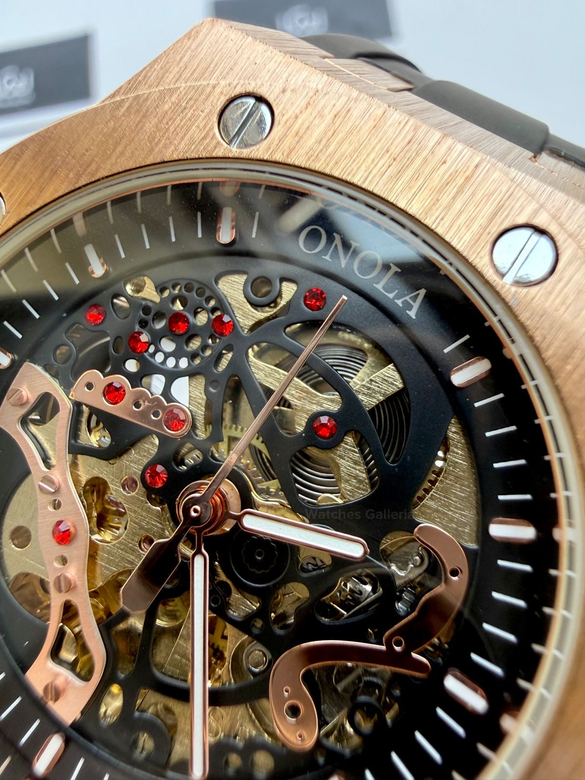 Onola 3834 Royal Oak Offshore Skeleton Gold Black 46mm Automatic – Premium Skeleton Design