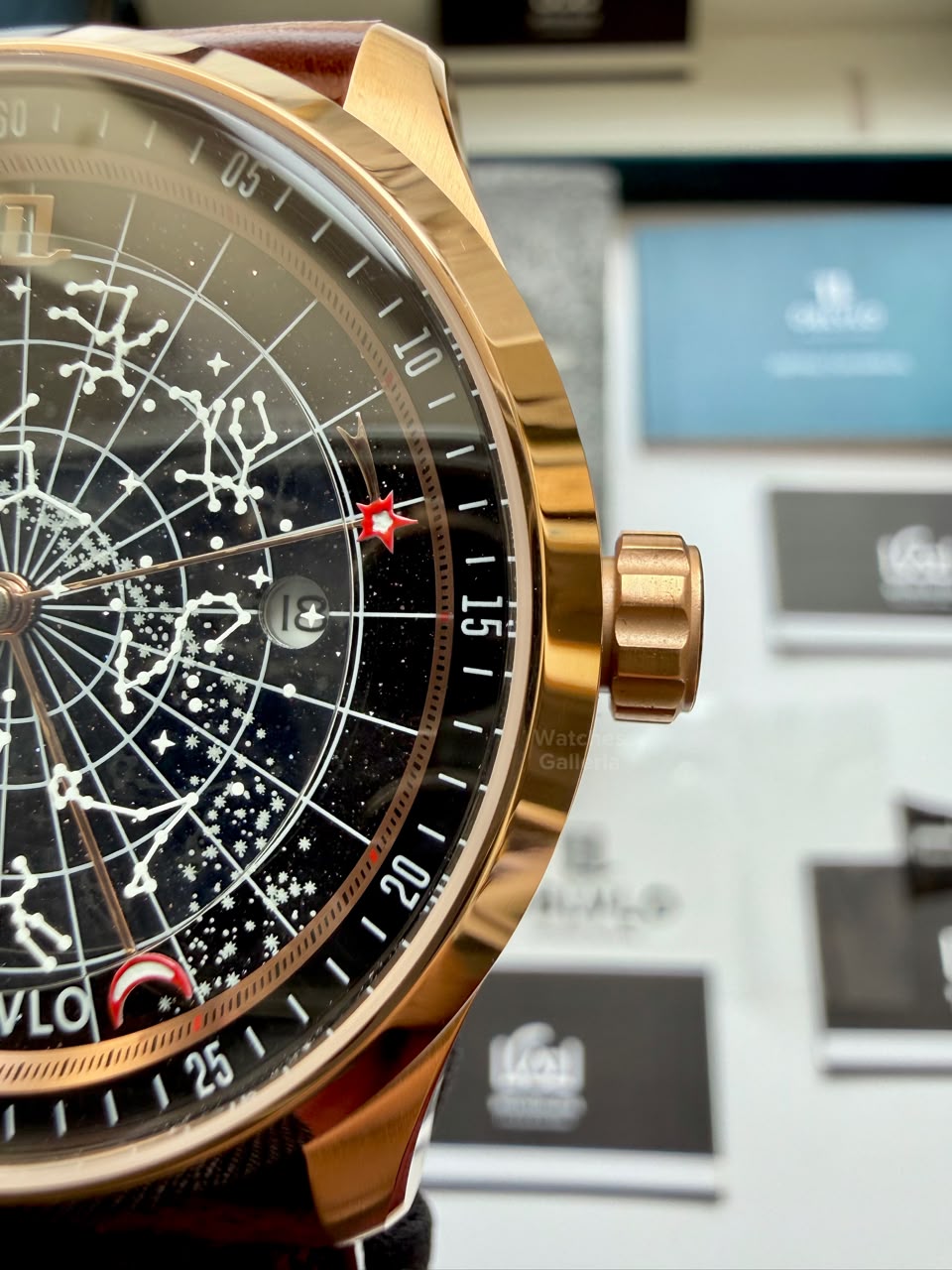 OBLVLO GC (Brown Rose Gold Black) Grand Complications Celestial Automatic Watch Brown & Black Dial with Rose Gold Details, Moving Constellation & Earth Display – OBLVLOGC | Oblvlo