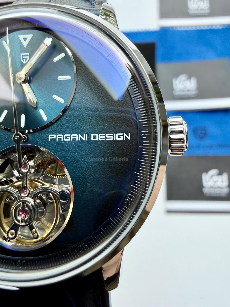 Pagani Design PD1796 Tourbillon Blue in Pakistan – Luxury Automatic Mechanical Men’s Watch with Sapphire Crystal & Exhibition Back