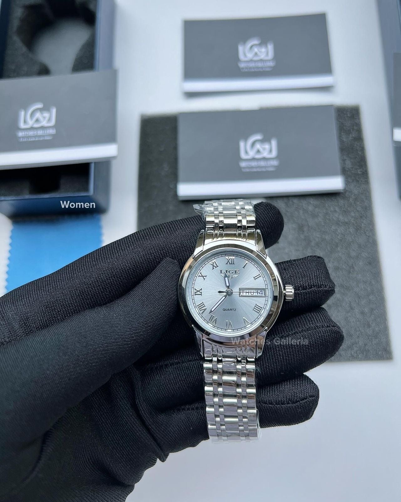 Lige Date Day Couple Watch (Silver) Lige9846 Lige10007L