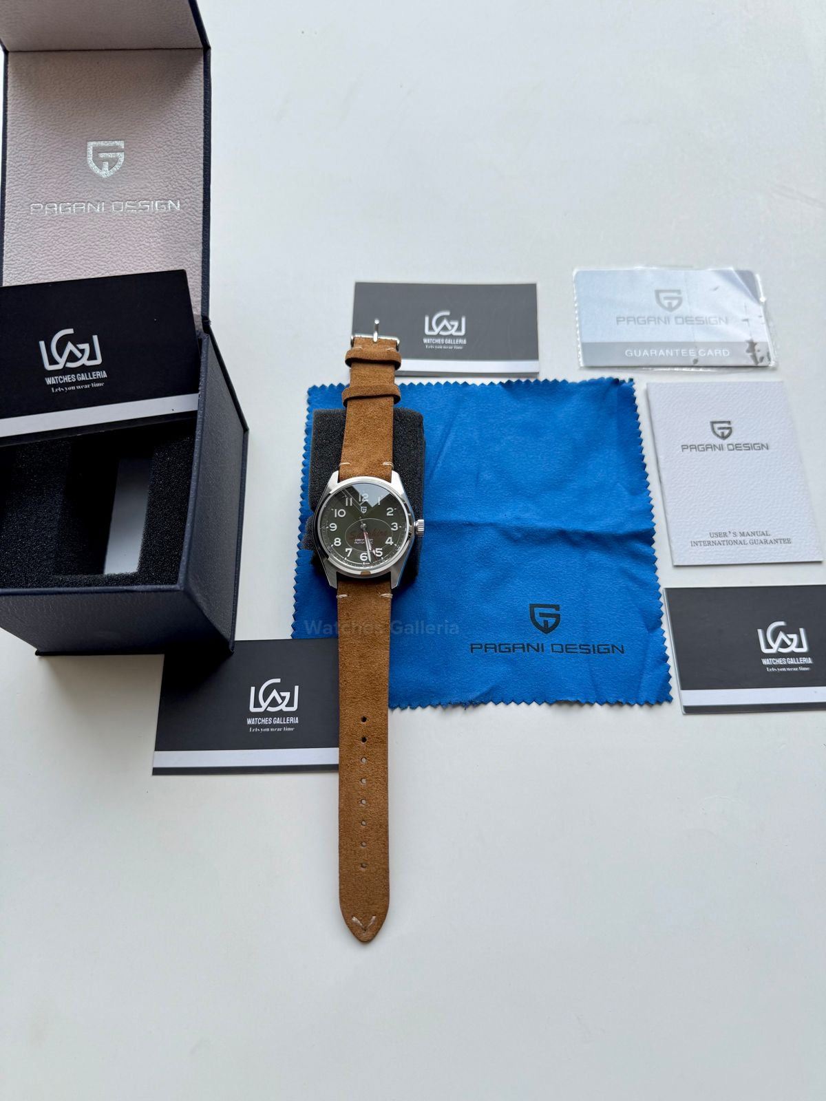 Pagani Design PD1717 Spirit Pilot Automatic (Green Suede Leather Exclusive) Pagani Design in Pakistan