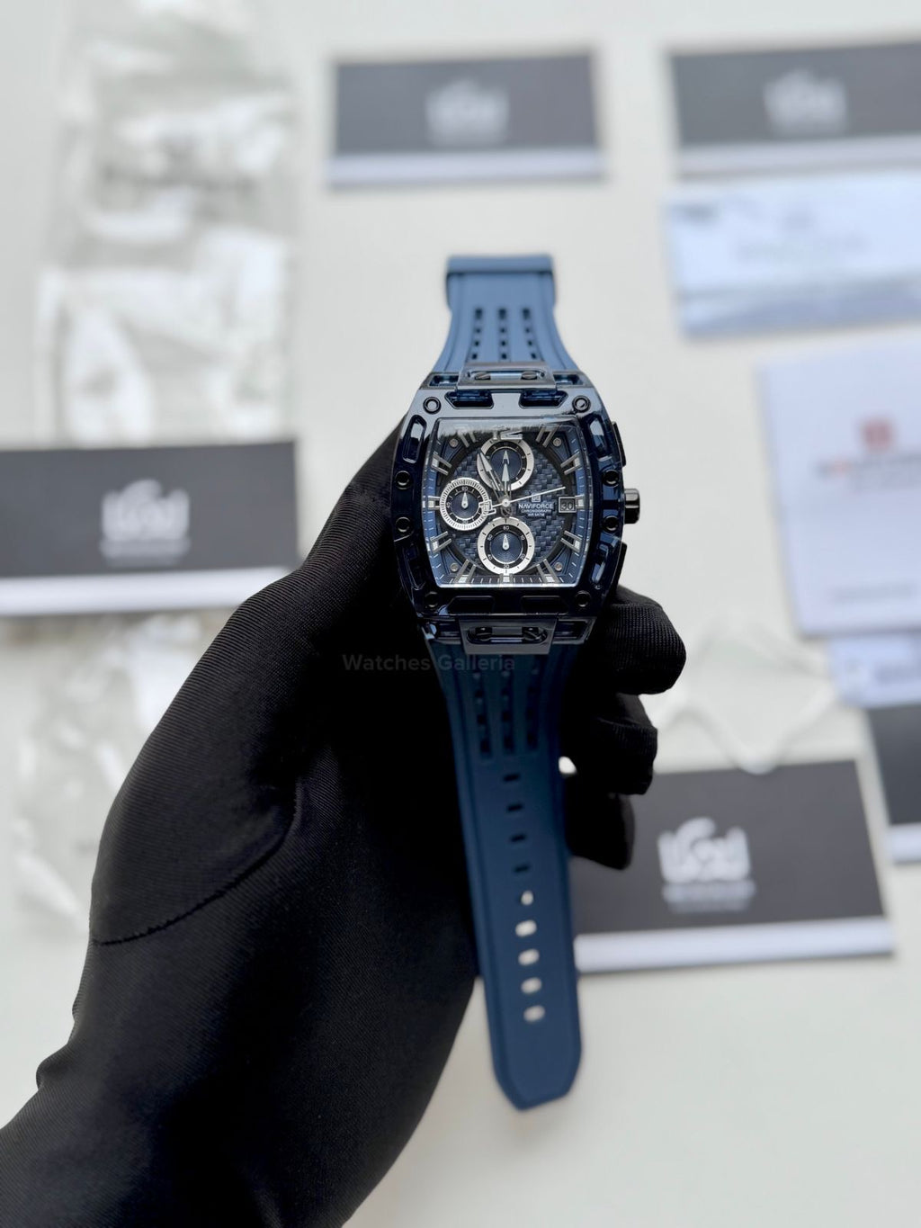 Naviforce NF7105 Tonneau (Blue) Naviforce Watch Pakistan