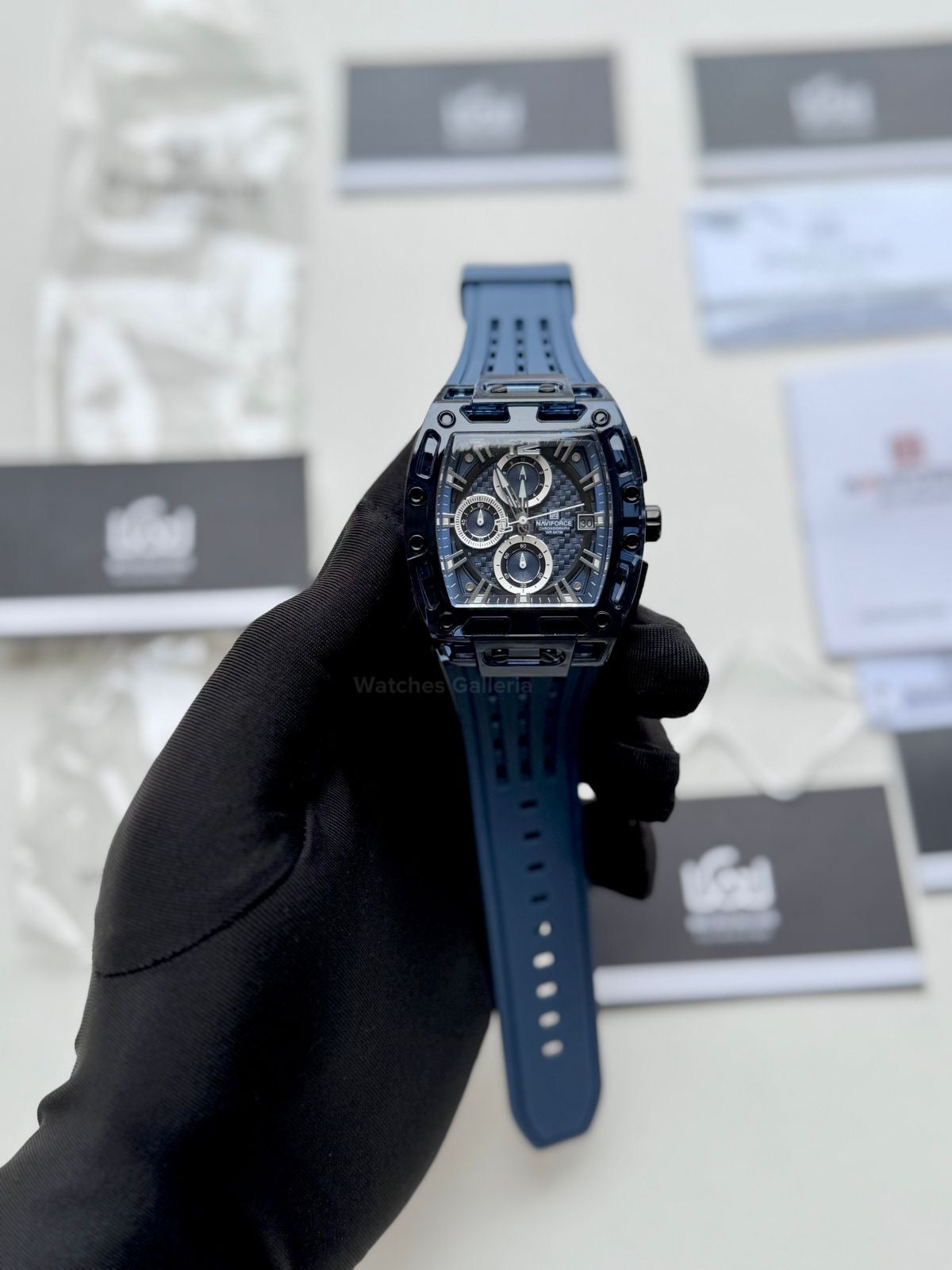 Naviforce NF7105 Tonneau (Blue) Naviforce Watch Pakistan