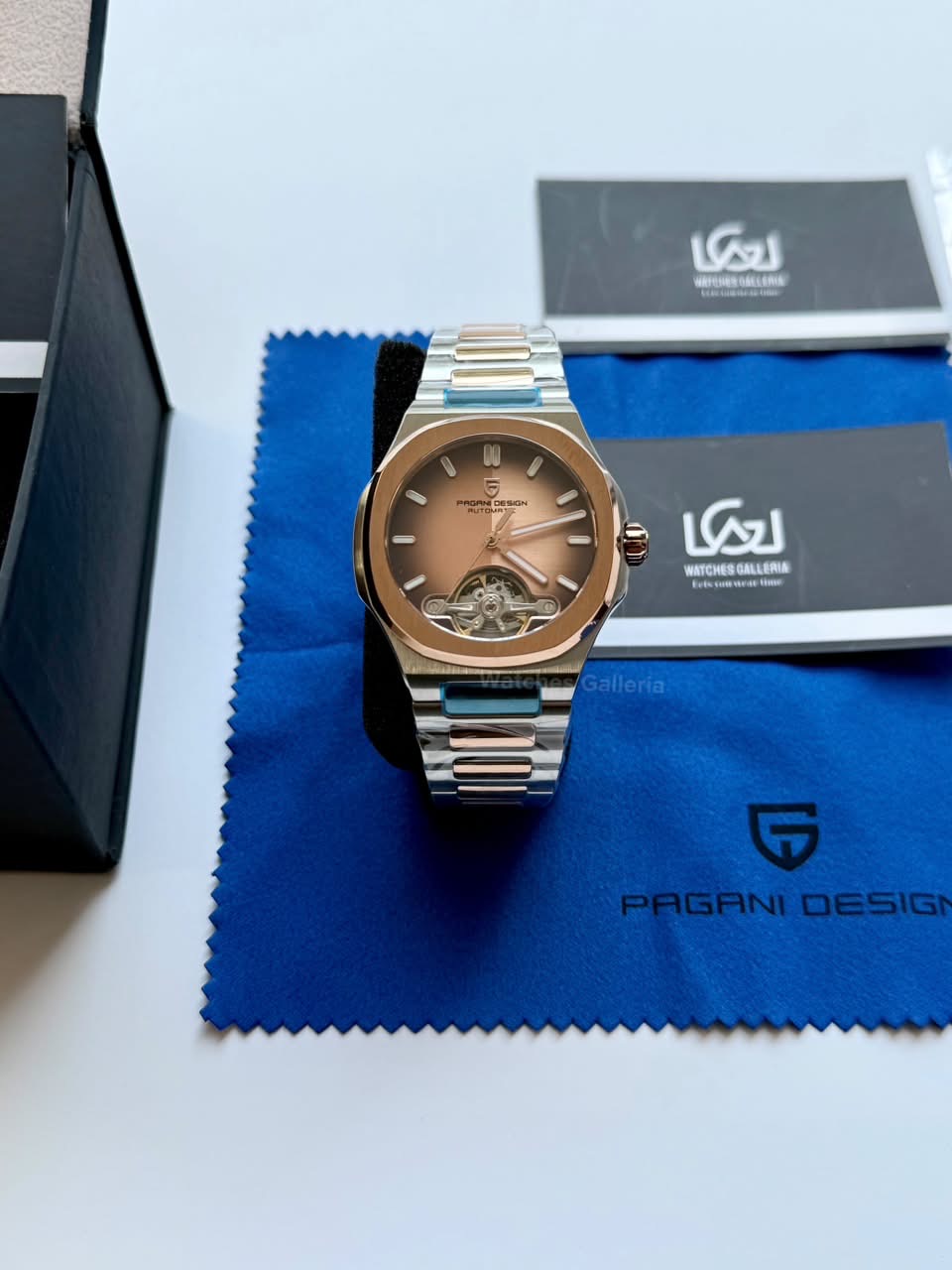 Pagani Design PDys025 Nautilus Flywheel Rose Gold 42mm Automatic Watch – Sapphire Crystal | E3251 Movement | 5ATM