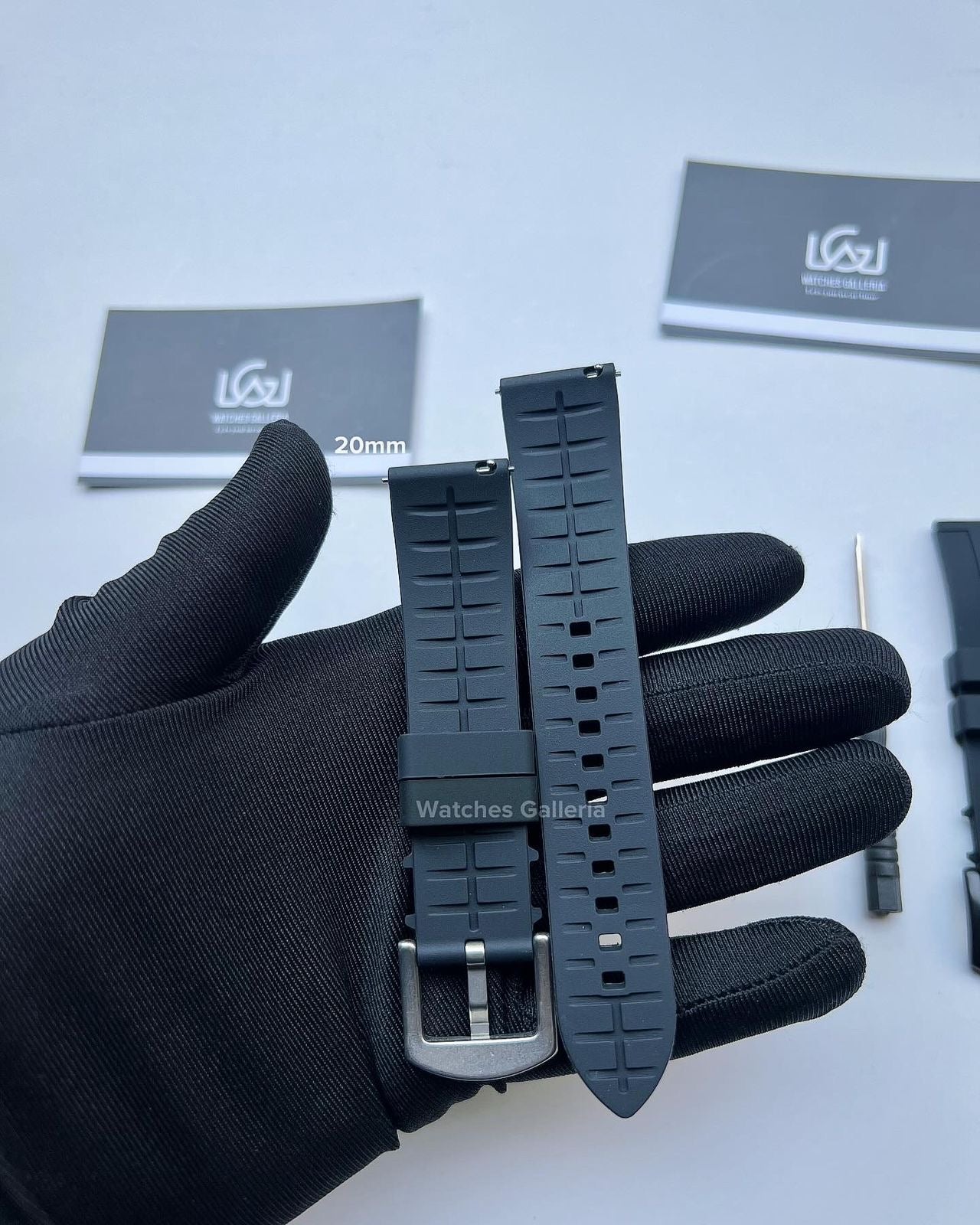 Rubber Straps Quick Release (Black Black Buckle) 20mm or 22mm