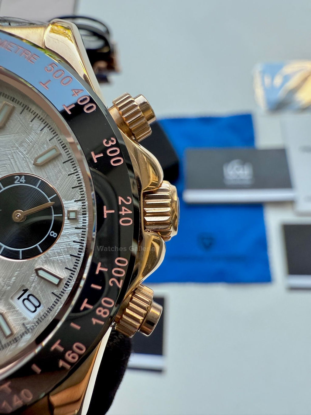 Pagani Design Daytona Quartz PD1664 Crocodile Leather Strap (Rose Gold Metorite) Pagani Design in Pakistan