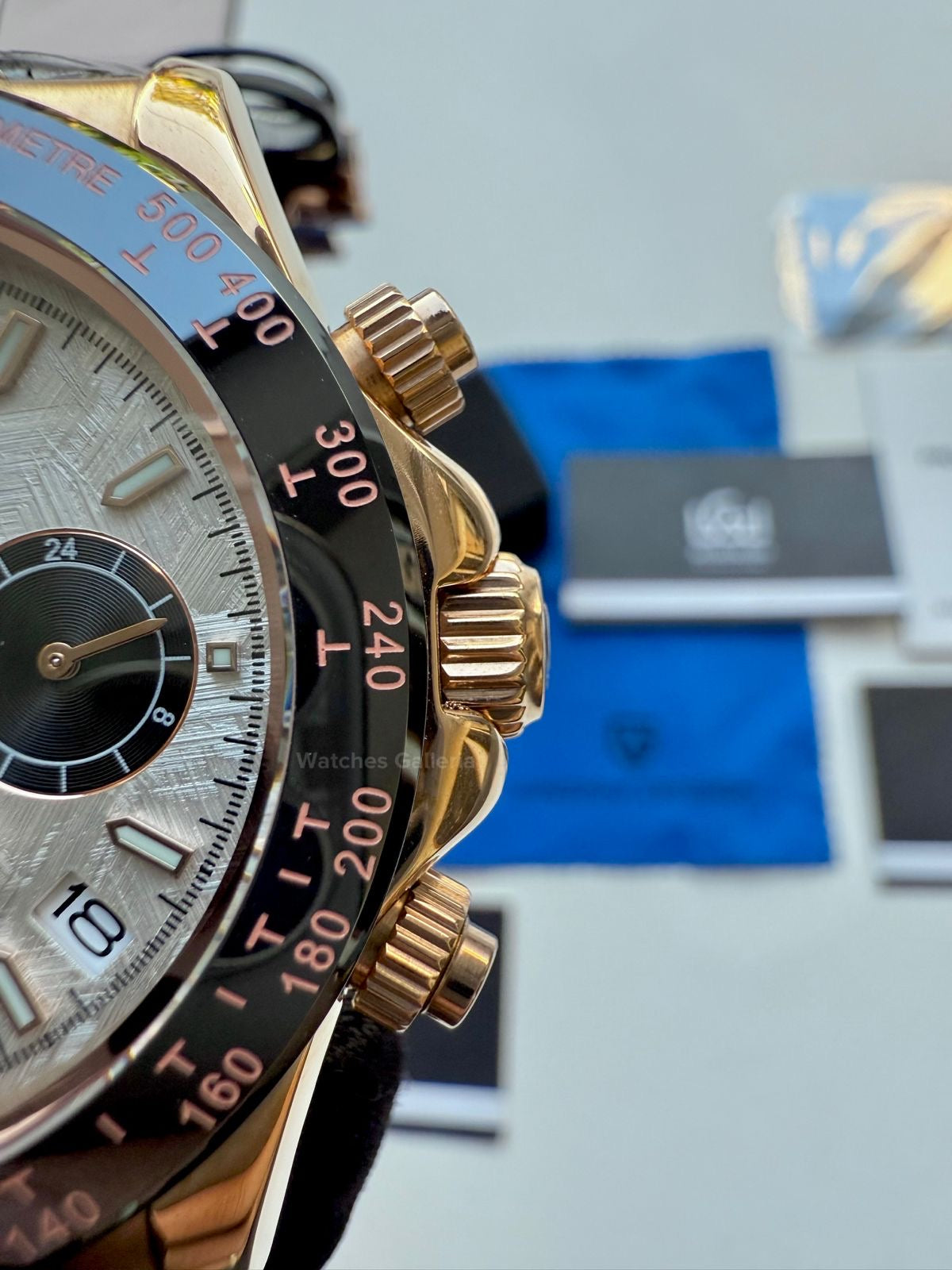 Pagani Design Daytona Quartz PD1664 Crocodile Leather Strap (Rose Gold Metorite) Pagani Design in Pakistan