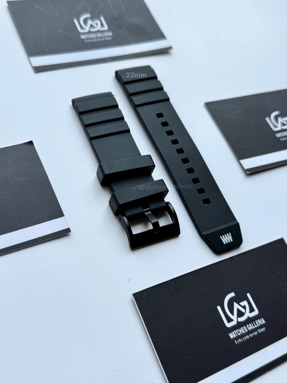 Premium Silicone Rubber Strap 22mm – Quick Release Pin Buckle | Black Buckle | Universal Fit for 22mm Watches