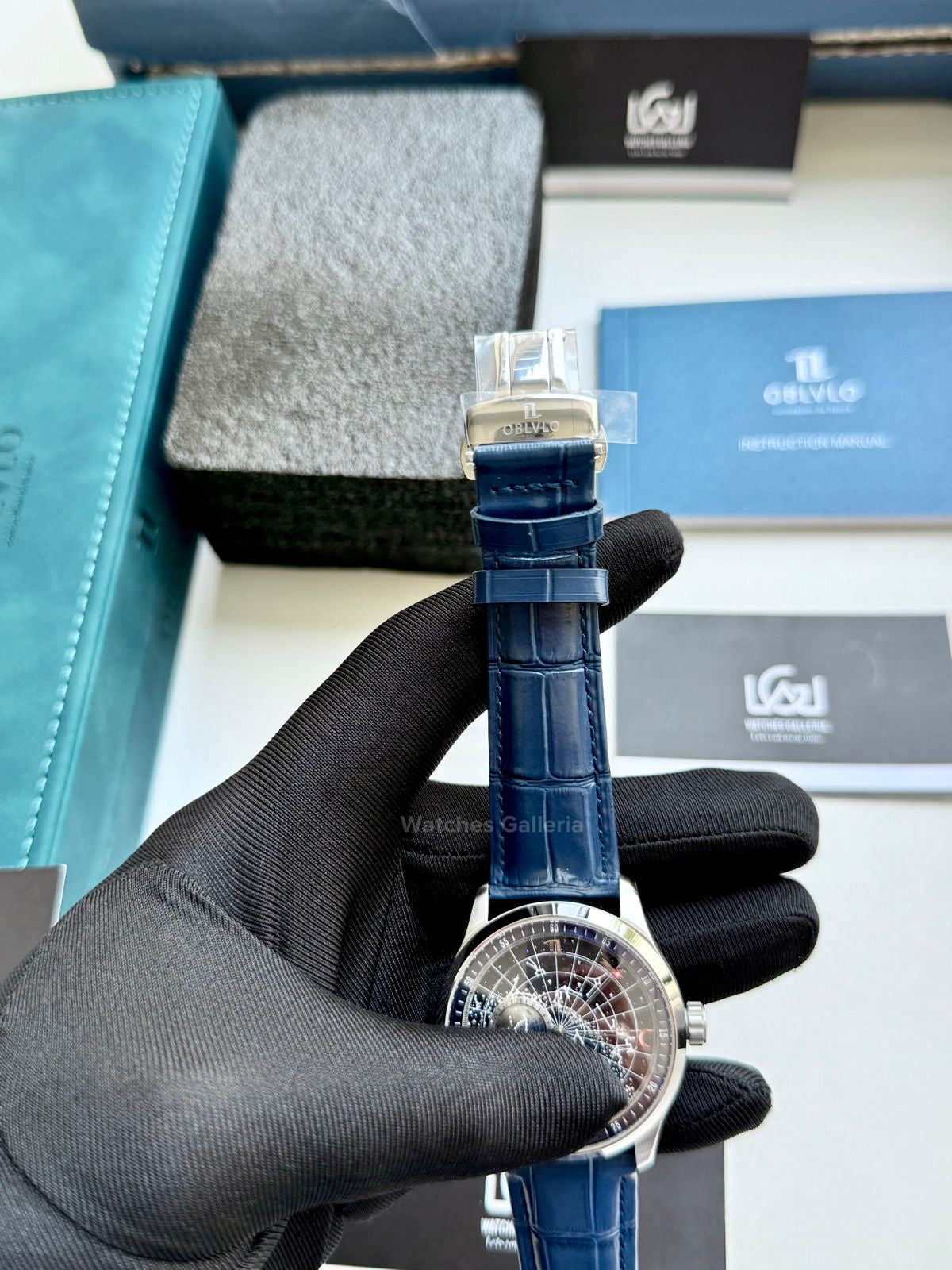 Oblvlo Grand Complications Calestial Automatic (Blue/Silver) oblvloGC Watches Galleria