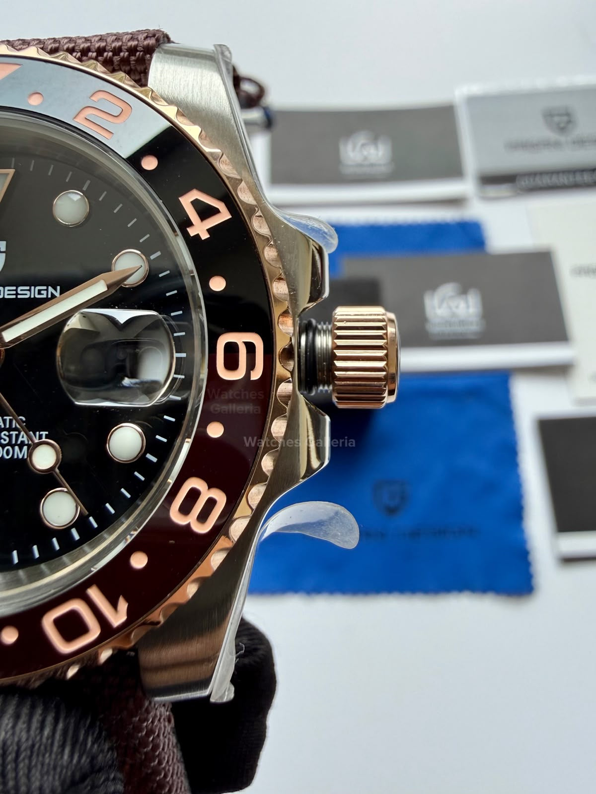 Pagani Design PD1662 GMT Master II Rootbeer Automatic GMT Watch – Limited Edition, Two-Tone Jubilee Stainless Steel Bracelet, Ceramic Rotating Bezel, Sapphire Crystal & Dual Time Zone