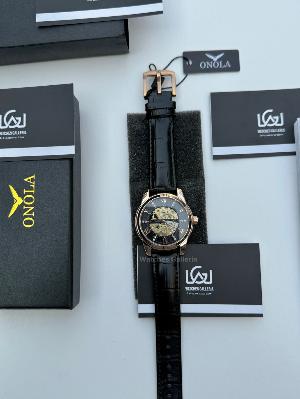 Onola Skeleton Watch Automatic (Rose Gold) ON3861 Watches Galleria