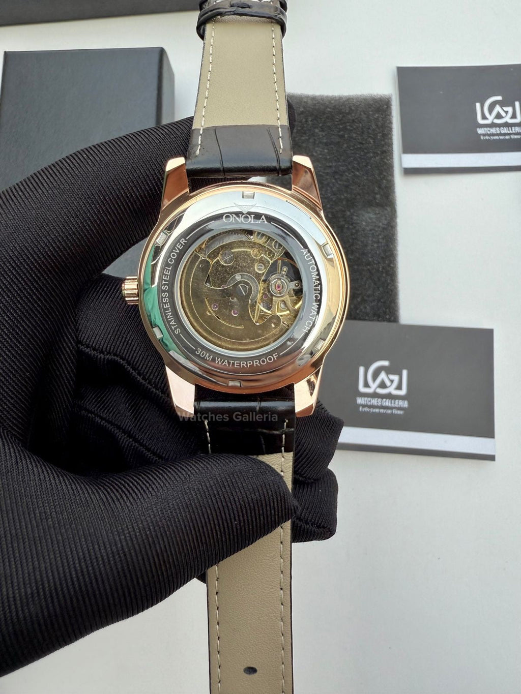 Onola Skeleton Watch Automatic (Rose Gold) ON3861 Watches Galleria