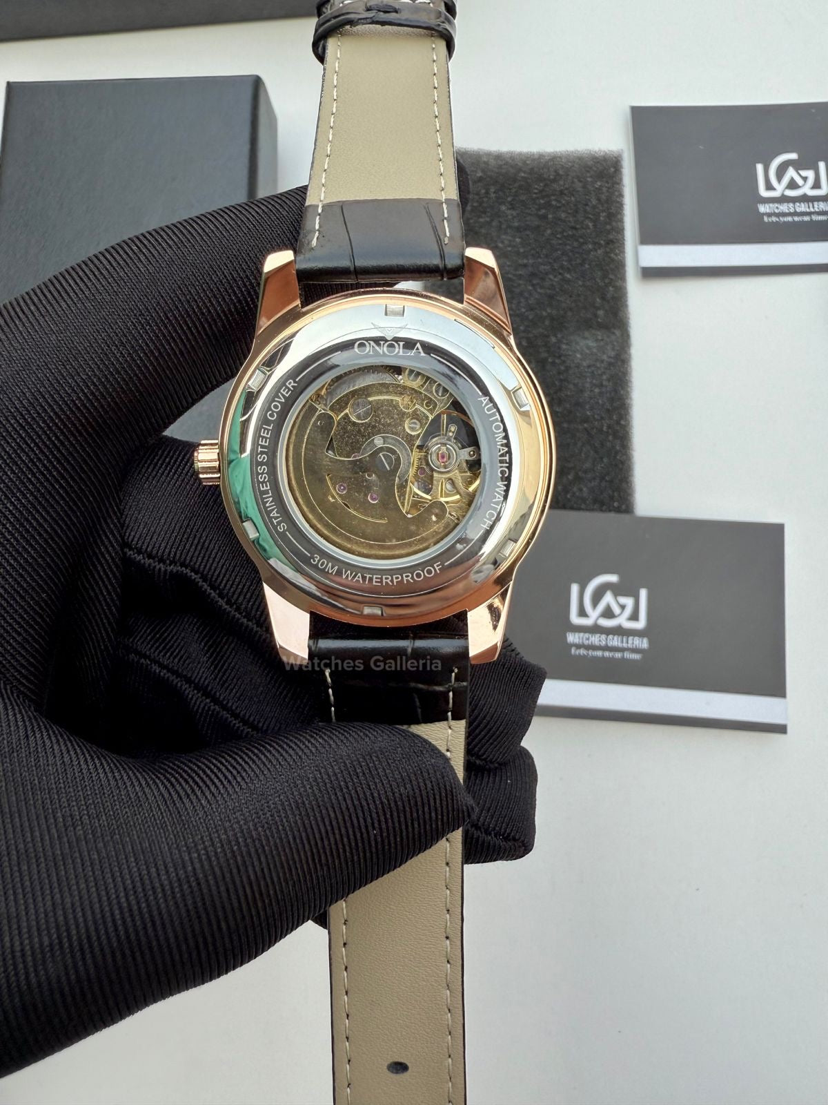 Onola Skeleton Watch Automatic (Rose Gold) ON3861 Watches Galleria