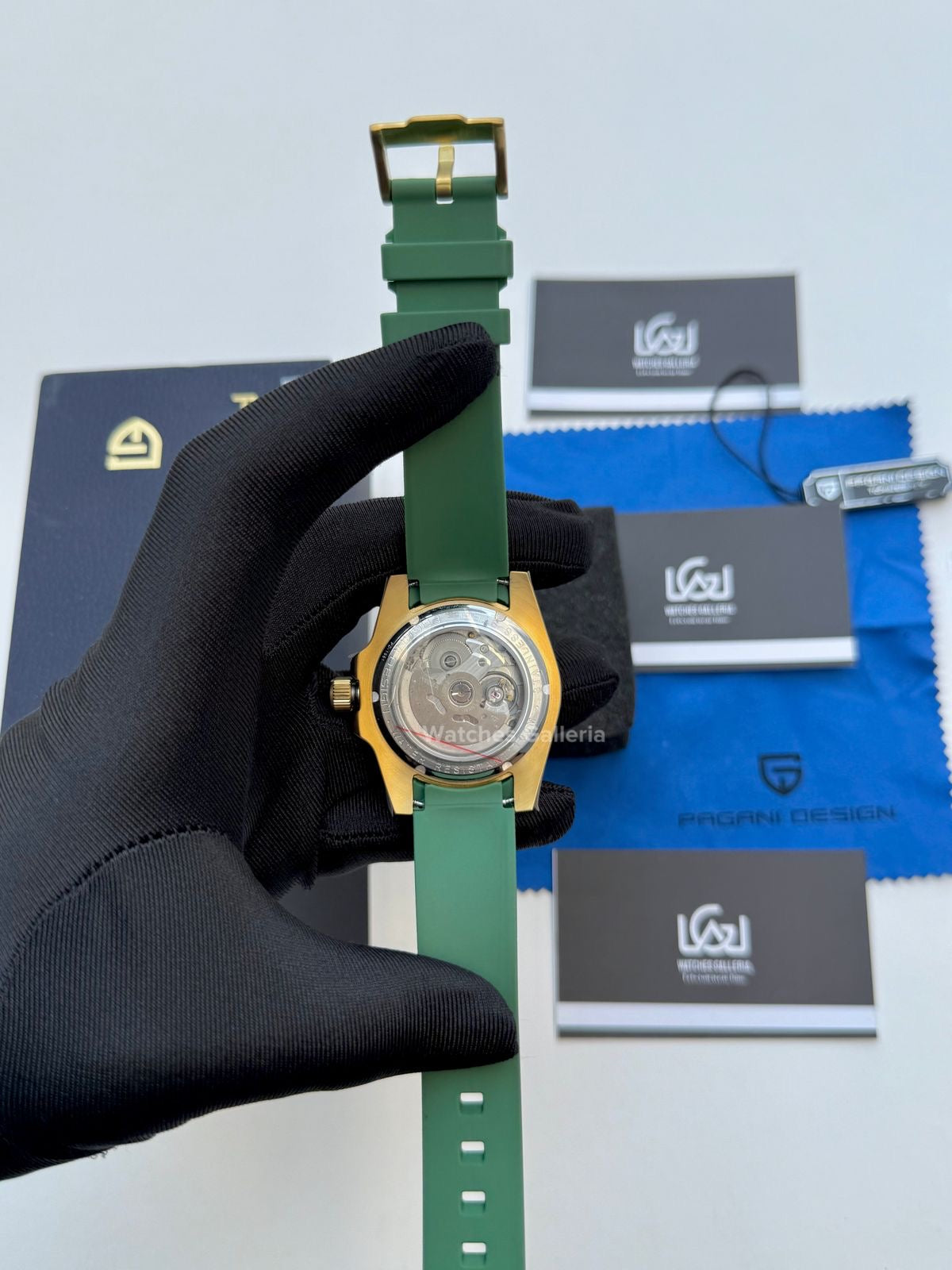 Pagani Design Submariner Hulk Gold Automatic (Silicon Straps Edition) PD1661 Watches Galleria