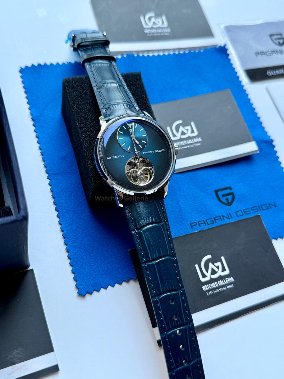 Pagani Design PD1796 Tourbillon Blue in Pakistan – Luxury Automatic Mechanical Men’s Watch with Sapphire Crystal & Exhibition Back