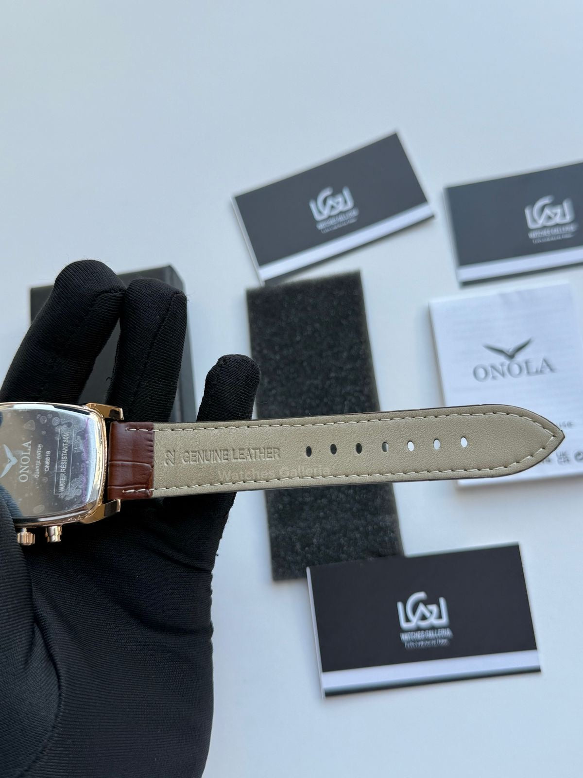Onola Square Chronograph Quartz (Brown) ON6818 Watches Galleria
