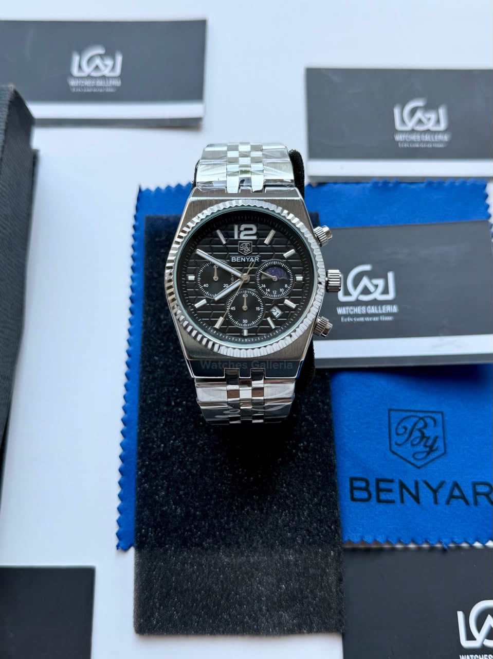 Benyar BY5225 Land Dweller Chronograph Black Dial Luxury Men’s Watch in Pakistan – Japanese Quartz Stainless Steel Watch