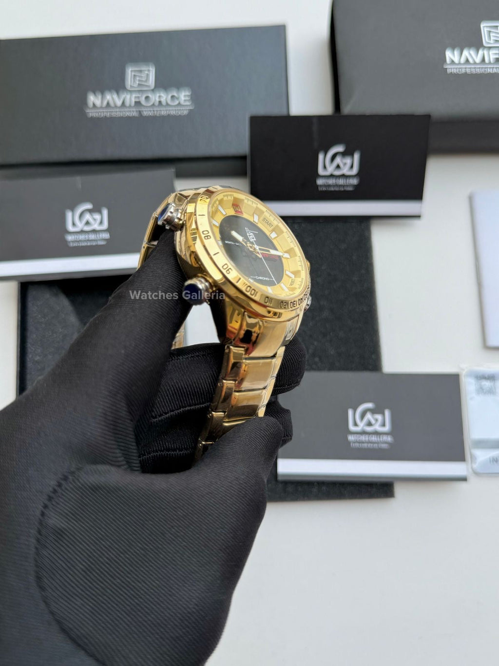 Naviforce Dual Analog and Digital Watch (Gold) NF9093M Watches Galleria