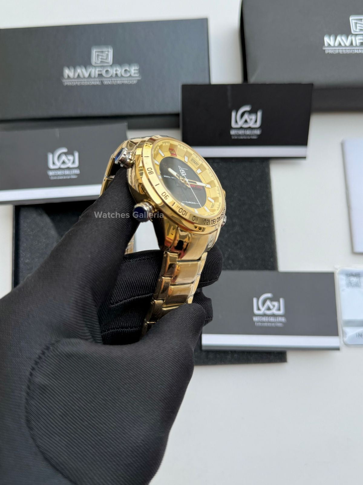 Naviforce Dual Analog and Digital Watch (Gold) NF9093M Watches Galleria