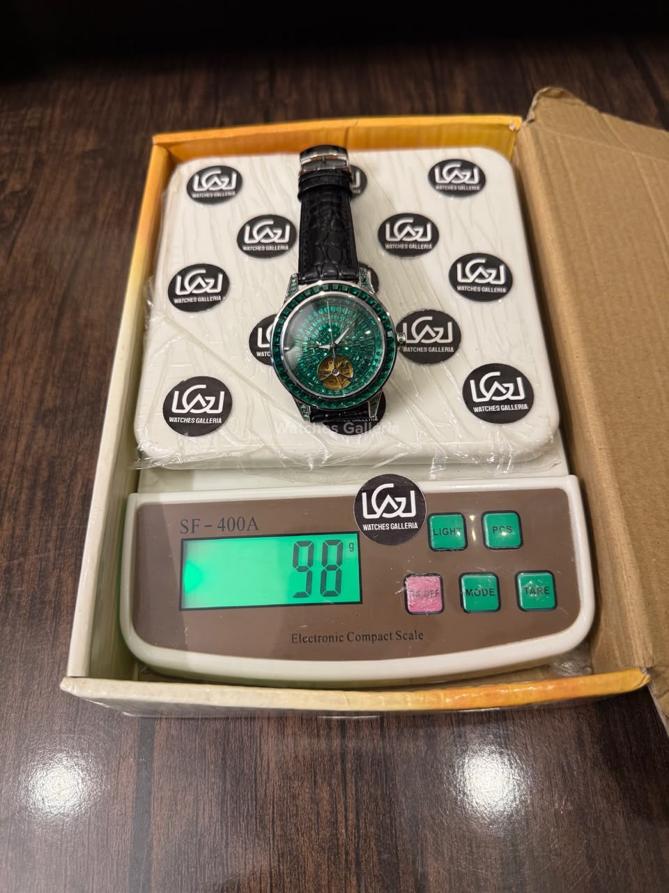 Pindu 5037 Green/Black LeatherDiamonds Hand Encrusted Diamond Automatic Tourbillon Watch for Men | Luxury Mechanical Watch | 43mm Stainless Steel Case
