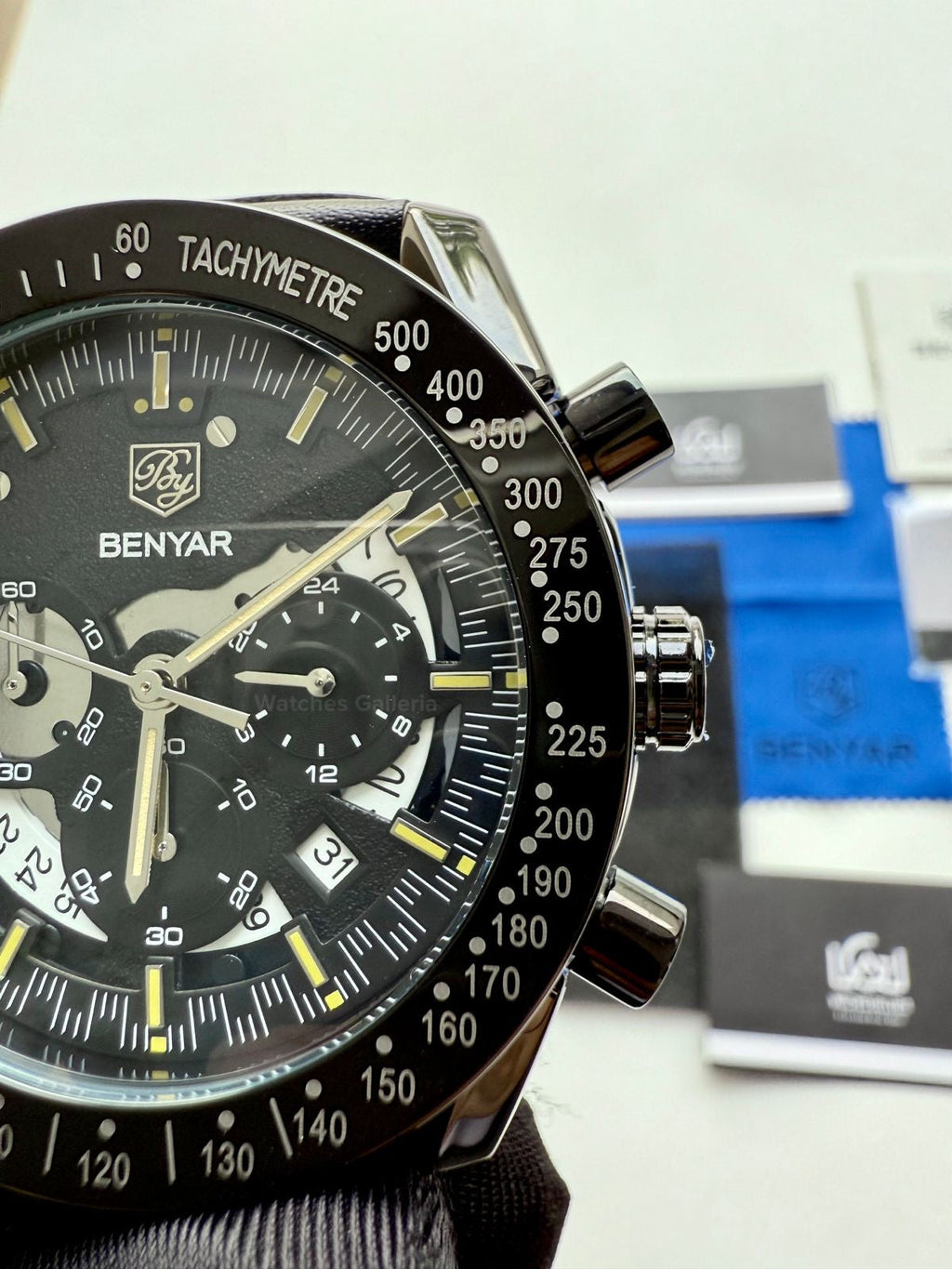 Benyar Dark Side of the Moon Apollo 8 Quartz (Black/Yellow) BY5120 Watches Galleria