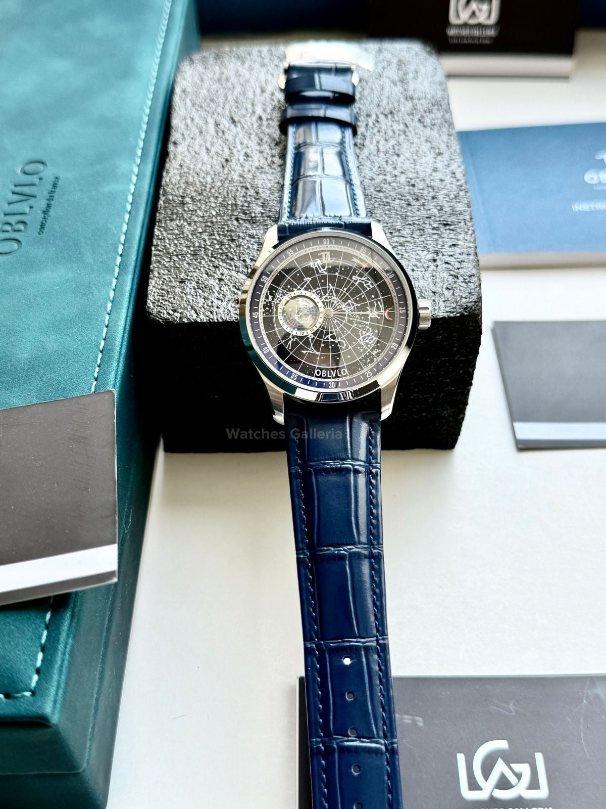 Oblvlo Grand Complications Calestial Automatic (Blue/Silver) oblvloGC Watches Galleria