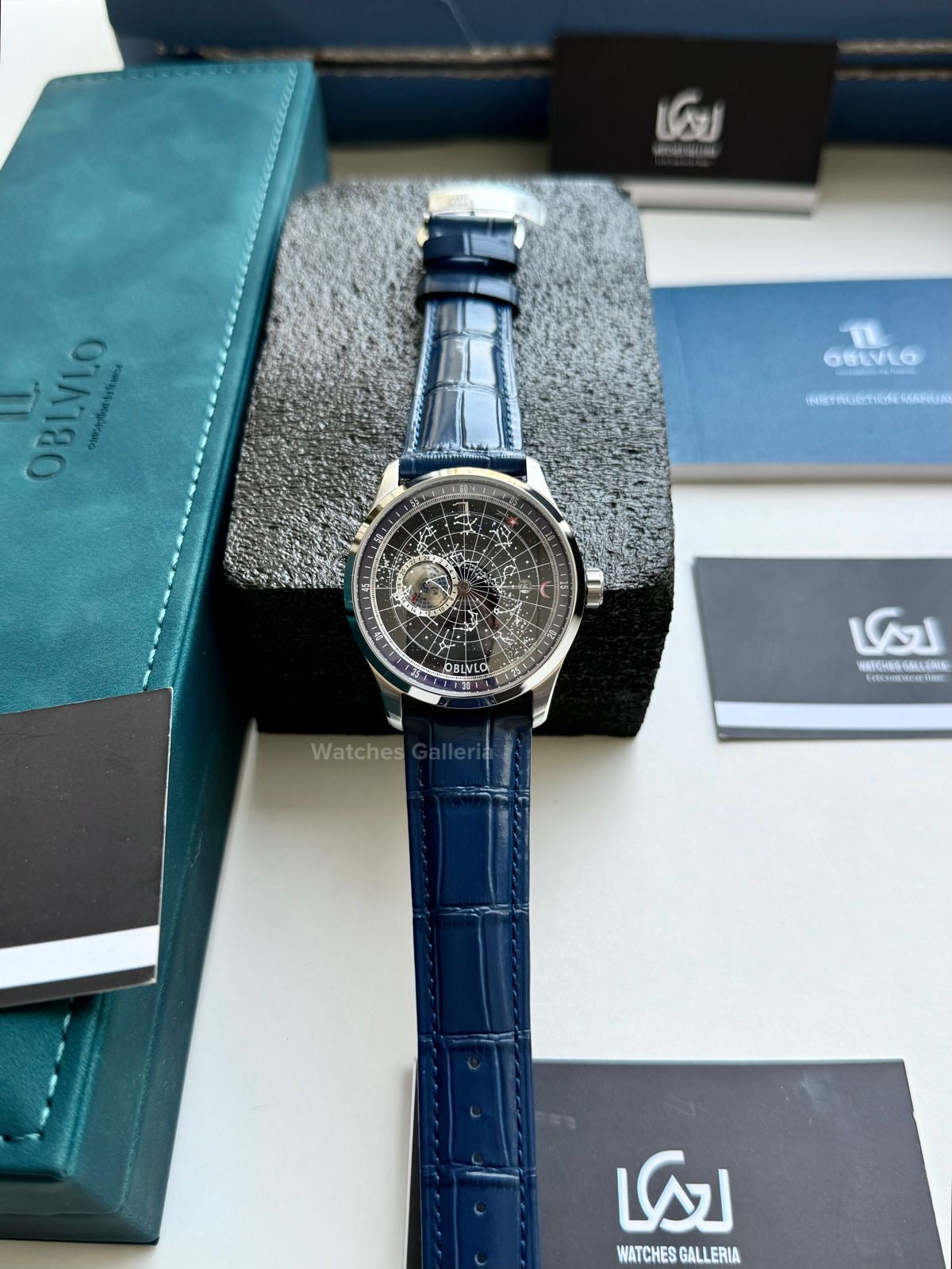 Oblvlo Grand Complications Calestial Automatic (Blue/Silver) oblvloGC Watches Galleria